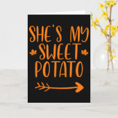 Thanksgiving Matching Couples She's My Sweet Potat カード (黄色い花)