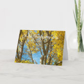 Thanksgiving Miles Apart Yellow Maple Leaves シーズンカード (正面)