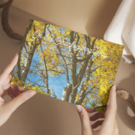 Thanksgiving Miles Apart Yellow Maple Leaves シーズンカード