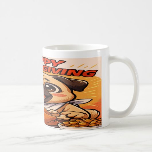 Thanksgiving Mug: Pugsgiving Edition コーヒーマグカップ (右)