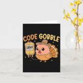 Thanksgiving Nurse Code Gobble Funny Rn Cna Medica カード (黄色い花)