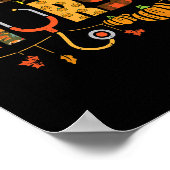 Thanksgiving Nurse Stethoscope Fall Scrub Top Er M ポスター (角)
