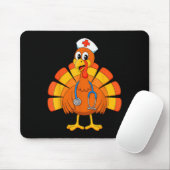 Thanksgiving Nurse Turkey Nurses Scrub Top Nursing マウスパッド (マウス)
