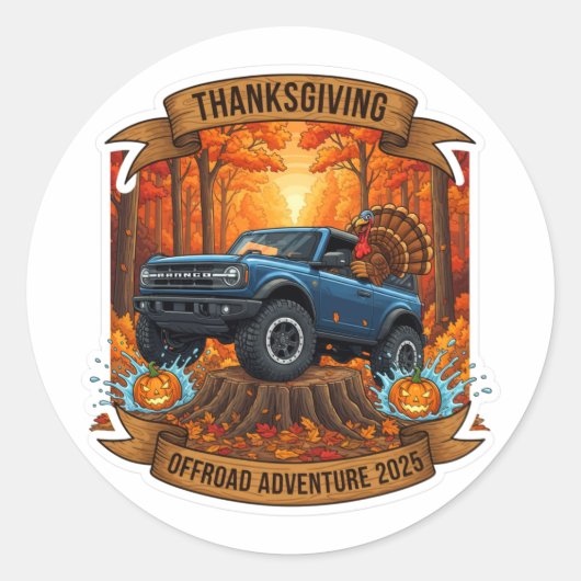 Thanksgiving Offroad Adventure 2025 ラウンドシール (正面)
