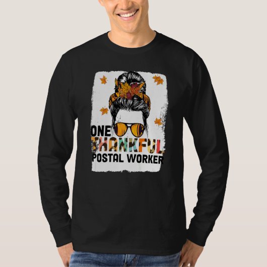 Thanksgiving One Thankful Postal Worker   Tシャツ (正面)