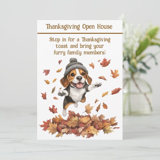 Thanksgiving Open House Invitation | Dog Friendly 招待状 (スタンド正面)