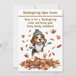 Thanksgiving Open House Invitation | Dog Friendly 招待状