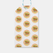 Thanksgiving Orange Bohemian Mandala Autumn Leaves ギフトタグ (裏面)