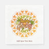 Thanksgiving Orange Bohemian Mandala Autumn Leaves スタンダードランチョンナプキン (正面)