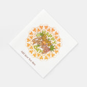 Thanksgiving Orange Bohemian Mandala Autumn Leaves スタンダードランチョンナプキン (角)