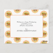 Thanksgiving Orange Bohemian Mandala Autumn Leaves ポストカード (裏面)
