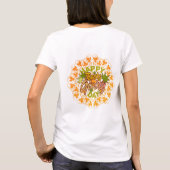 Thanksgiving Orange Bohemian Mandala Autumn Leaves Tシャツ (裏面)