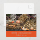 Thanksgiving Orange pumkin rustic ポストカード (正面/裏面)