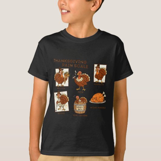 Thanksgiving Pain Scale Turkey Funny Nurse Medical Tシャツ (正面)