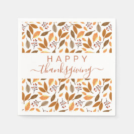 Thanksgiving Paper Napkins – Fall Leaves Design スタンダードカクテルナプキン
