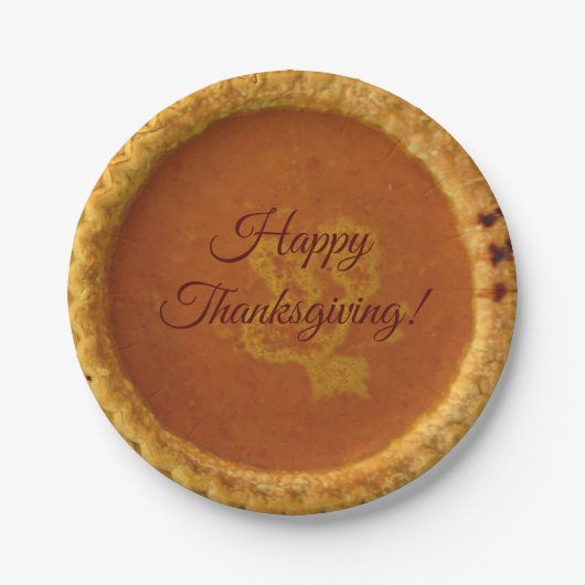 Thanksgiving Paper Plate With Pumpkin Pie ペーパープレート (正面)