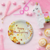 Thanksgiving Paper Plates With Autumn Leaves ペーパープレート (パーティー)