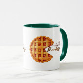 Thanksgiving Pie Slice Retro Arcade Green Handle マグカップ (正面右)