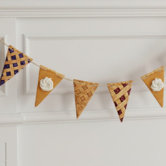 Thanksgiving Pie Slices Friendsgiving Dinner Party バンティングフラッグ