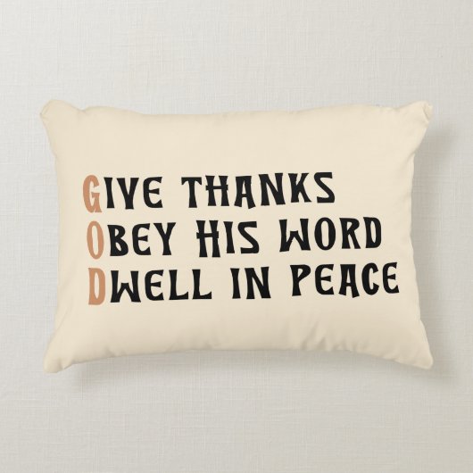 Thanksgiving Pillow – GOD & AMEN Faith Quote アクセントクッション (正面)