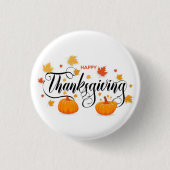 Thanksgiving Pin Button — Pumpkin Pin Button 缶バッジ (正面)