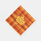 Thanksgiving Plaid Maple スタンダードランチョンナプキン (角)