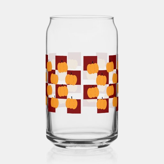 Thanksgiving Pumpkin Can Glass Fall Home Decor ガラス缶 (左)