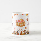 Thanksgiving Pumpkin Gnome Banner コーヒーマグカップ (中央)