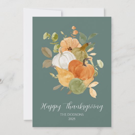 Thanksgiving Pumpkin Photo Card シーズンカード (正面)