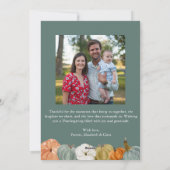 Thanksgiving Pumpkin Photo Card シーズンカード (裏面)