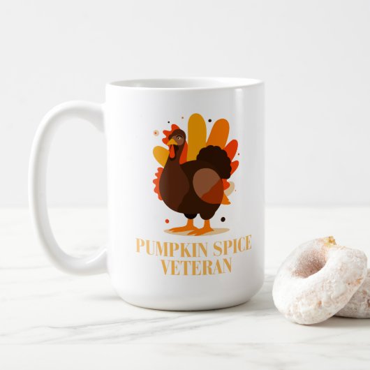Thanksgiving Pumpkin Spice Veteran コーヒーマグカップ (ドーナツ)
