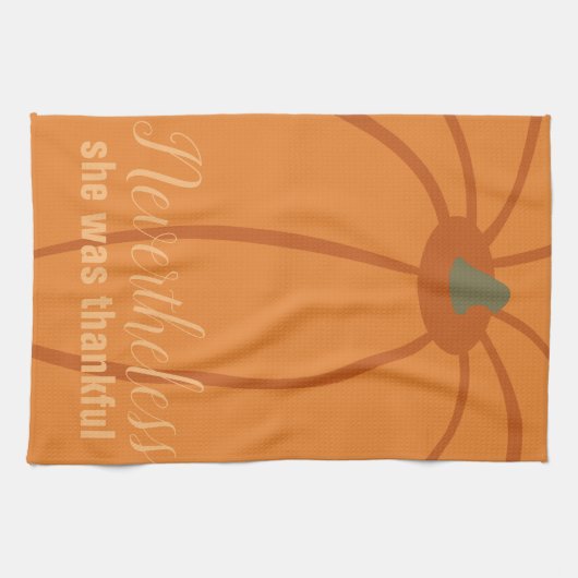 Thanksgiving Pumpkin Thankful Kitchen Towel キッチンタオル (横)