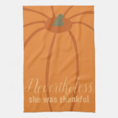 Thanksgiving Pumpkin Thankful Kitchen Towel キッチンタオル (縦)