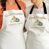 Thanksgiving Pumpkins Give Thanks Cooking Crew エプロン