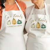 Thanksgiving Pumpkins Give Thanks Cooking Crew エプロン