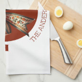 Thanksgiving pumpkins white &brown create your own キッチンタオル (四つ折り)