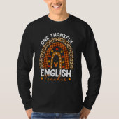 Thanksgiving Rainbow Leopard One Thankful English  Tシャツ (正面)