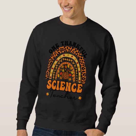 Thanksgiving Rainbow Leopard One Thankful Science スウェットシャツ (正面)