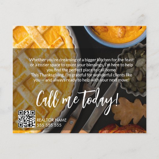 Thanksgiving Real Estate Postcard, Let’s Make You チラシ (裏面)