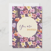 Thanksgiving Romantic Watercolor Florals Custom 招待状 (裏面)