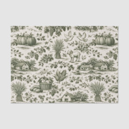Thanksgiving Sage Green Harvest Toile 薄葉紙