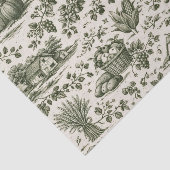 Thanksgiving Sage Green Harvest Toile 薄葉紙 (詳細)
