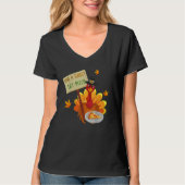 Thanksgiving Save a Turkey Eat Pizza Thankful for  Tシャツ (正面)