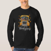Thanksgiving School Bus Driver Autumn Turkey Back  Tシャツ (正面)