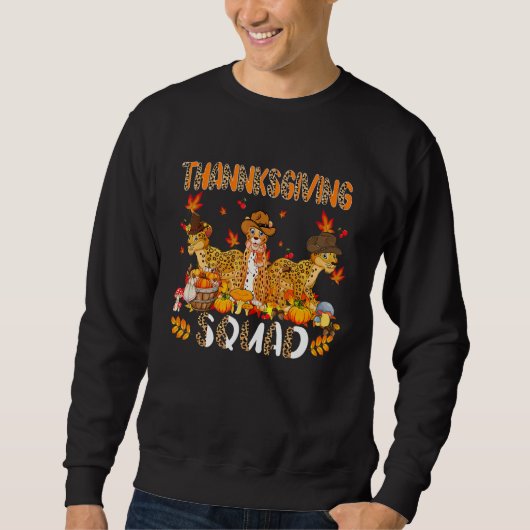 Thanksgiving Squad Leopard Three Fall Leopards Wea スウェットシャツ (正面)