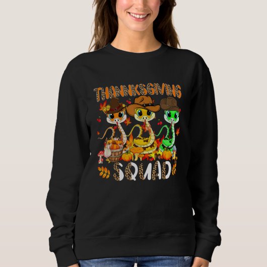 Thanksgiving Squad Leopard Three Fall Snakes Weari スウェットシャツ (正面)