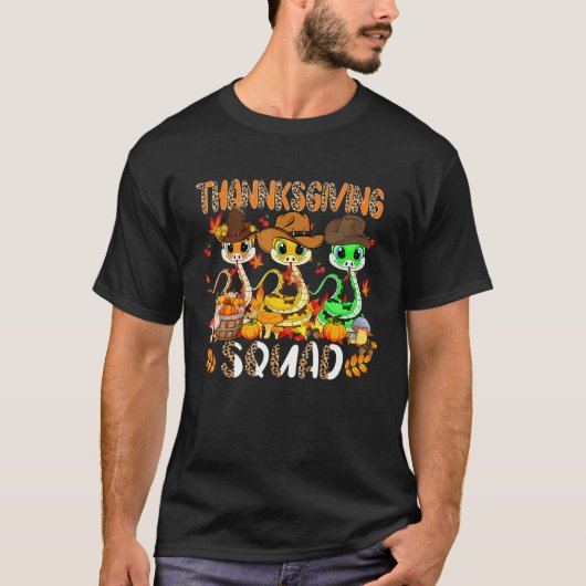 Thanksgiving Squad Leopard Three Fall Snakes Weari Tシャツ (正面)