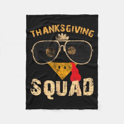Thanksgiving Squad Turkey Day Fall Matching Women フリースブランケット (正面)