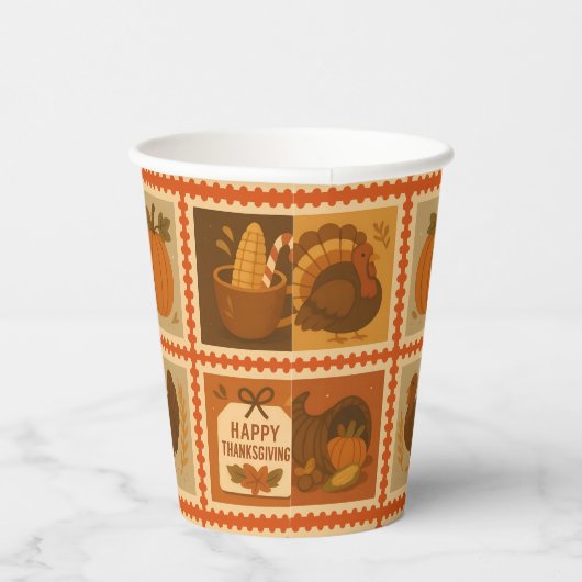 Thanksgiving Stamp Collage Party 紙コップ (右)