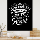 Thanksgiving Start Each Day With A Grateful Heart ポスター (キッチン)